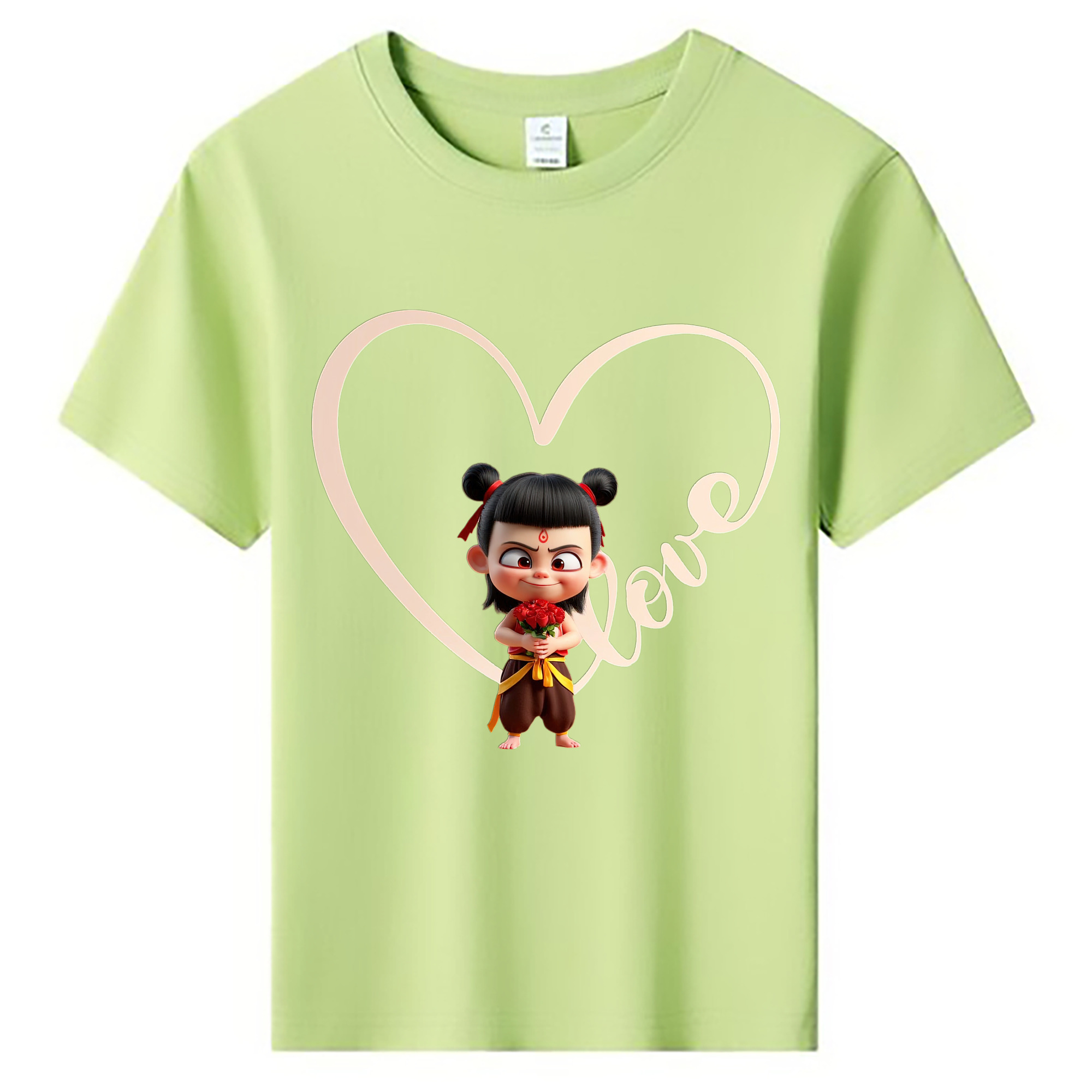 （画像用） Ne Zha 2 ナタ 魔童の大暴れ 綿100％キッズTシャツ（フロントプリント）